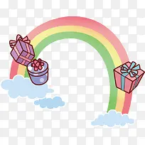 卡通可爱彩虹礼盒-空若网 卡通可爱彩虹礼盒-空若网