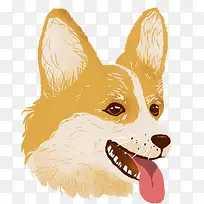 吐着舌头的手绘狗头-空若网 吐着舌头的手绘狗头-空若网