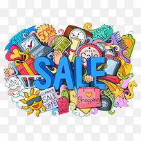 夏日减价促销涂鸦-空若网 夏日减价促销涂鸦-空若网