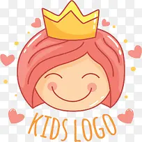 矢量微笑的戴皇冠的小女孩素材-空若网 矢量微笑的戴皇冠的小女孩素材-空若网