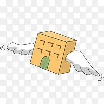 手绘方块箱子翅膀图案-空若网 手绘方块箱子翅膀图案-空若网