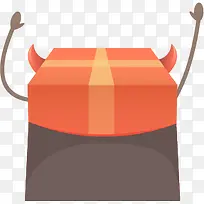 手绘红色可爱纸箱子-空若网 手绘红色可爱纸箱子-空若网