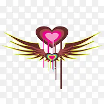 卡通心形翅膀装饰-空若网 卡通心形翅膀装饰-空若网