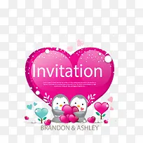 矢量爱心邀请卡装饰素材-空若网 矢量爱心邀请卡装饰素材-空若网