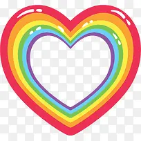 七色彩虹爱心边框-空若网 七色彩虹爱心边框-空若网