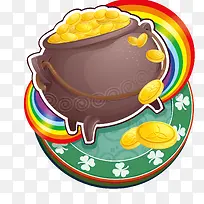 卡通彩虹与罐子矢量图-空若网 卡通彩虹与罐子矢量图-空若网