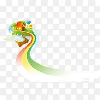 彩色卡通彩虹房屋-空若网 彩色卡通彩虹房屋-空若网