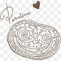 手绘棕色爱心面包图标-空若网 手绘棕色爱心面包图标-空若网