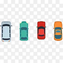 可爱彩色小汽车俯视矢量图-空若网 可爱彩色小汽车俯视矢量图-空若网