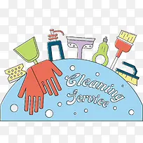 多彩手绘家政服务图-空若网 多彩手绘家政服务图-空若网