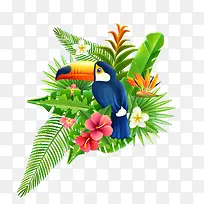 卡通手绘多彩鹦鹉-空若网 卡通手绘多彩鹦鹉-空若网