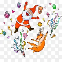 圣诞老人鹿多彩礼物-空若网 圣诞老人鹿多彩礼物-空若网