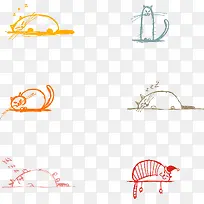 手绘多彩猫咪-空若网 手绘多彩猫咪-空若网