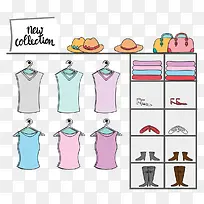 卡通手绘矢量衣柜素材-空若网 卡通手绘矢量衣柜素材-空若网