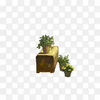 文艺复古柜子草盆-空若网 文艺复古柜子草盆-空若网