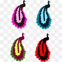 线点剪贴画-孔雀-空若网 线点剪贴画-孔雀-空若网