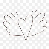简笔翅膀爱心-空若网 简笔翅膀爱心-空若网