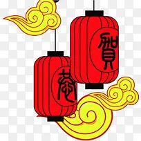 贺岁创意灯笼手绘-空若网 贺岁创意灯笼手绘-空若网