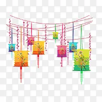 手绘各种彩色灯笼-空若网 手绘各种彩色灯笼-空若网