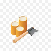 斧头与木材-空若网 斧头与木材-空若网