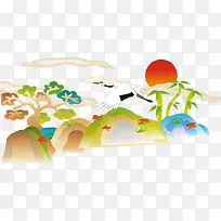 仙鹤幸运吉祥PNG矢量素材-空若网 仙鹤幸运吉祥PNG矢量素材-空若网