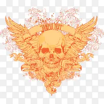 手绘骷髅翅膀插画-空若网 手绘骷髅翅膀插画-空若网