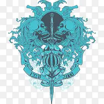 剑与翅膀印花-空若网 剑与翅膀印花-空若网