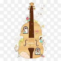 手绘手拉提琴-空若网 手绘手拉提琴-空若网