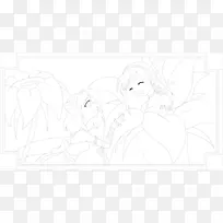 黑白文字线条艺术素描服装翅膀轮廓-空若网 黑白文字线条艺术素描服装翅膀轮廓-空若网