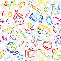 卡通手绘彩色文具-空若网 卡通手绘彩色文具-空若网