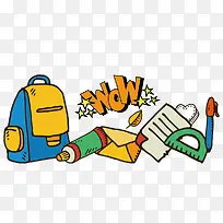 卡通手绘开学季学习文具-空若网 卡通手绘开学季学习文具-空若网