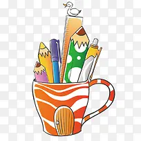 杯子里的文具-空若网 杯子里的文具-空若网