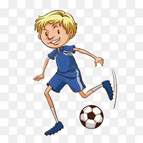 矢量卡通男孩踢足球运动-空若网 矢量卡通男孩踢足球运动-空若网