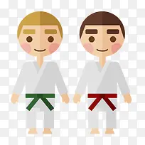 卡通扁平化跆拳道人物设计-空若网 卡通扁平化跆拳道人物设计-空若网