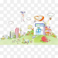 韩国风格手绘卡通场景-空若网 韩国风格手绘卡通场景-空若网