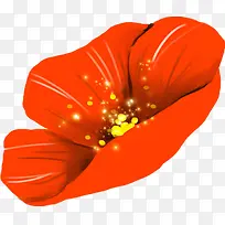 手绘红色花卉韩国插画-空若网 手绘红色花卉韩国插画-空若网