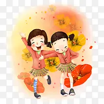 手绘学生韩国卡通插画-空若网 手绘学生韩国卡通插画-空若网