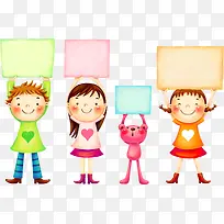 举牌love人物韩国插画-空若网 举牌love人物韩国插画-空若网