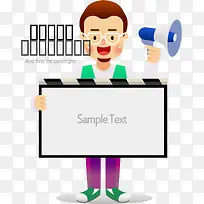 卡通人物拿着黑板-空若网 卡通人物拿着黑板-空若网