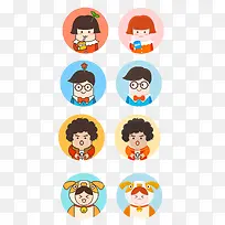 学生卡通免扣素材-空若网 学生卡通免扣素材-空若网