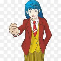 卡通手绘女学生-空若网 卡通手绘女学生-空若网