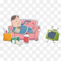 躺沙发看电视的学生-空若网 躺沙发看电视的学生-空若网