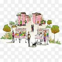 卡通手绘房子建筑-空若网 卡通手绘房子建筑-空若网