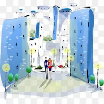 卡通手绘房子建筑-空若网 卡通手绘房子建筑-空若网