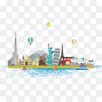 矢量旅游装饰图案-空若网 矢量旅游装饰图案-空若网