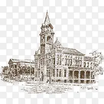 手绘建筑-空若网 手绘建筑-空若网