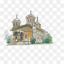 手绘建筑-空若网 手绘建筑-空若网