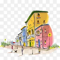 卡通手绘房子建筑-空若网 卡通手绘房子建筑-空若网