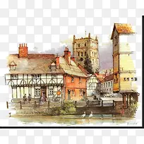 插画房子-空若网 插画房子-空若网