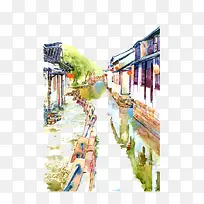 水彩建筑-空若网 水彩建筑-空若网